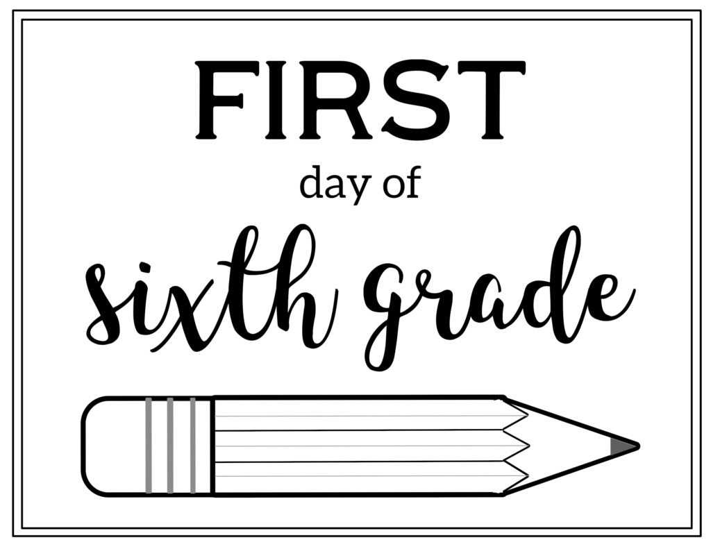 Free Printable First Day Of School Sign Pencil Paper Trail Design