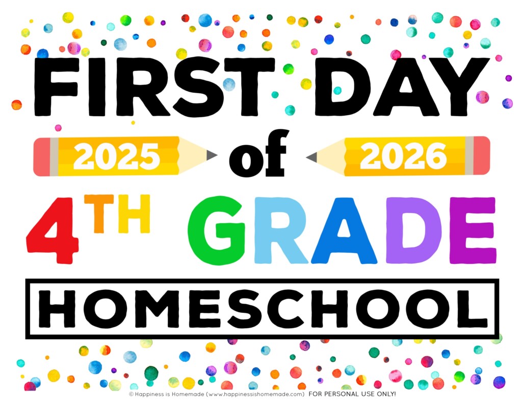 Free Printable First Day Of School Signs 2025 26 Happiness Is Homemade