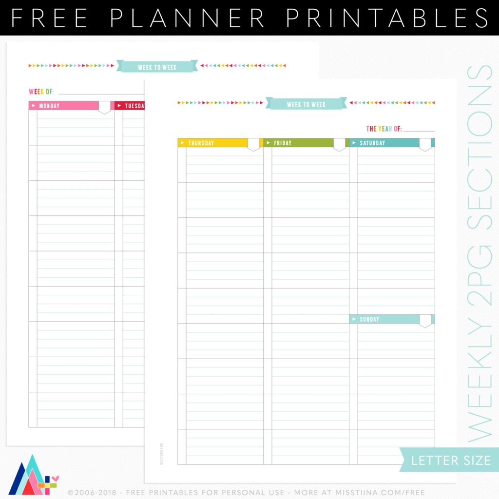 FREE PRINTABLE PLANNER PAGES Miss Tiina Tina Raparanta