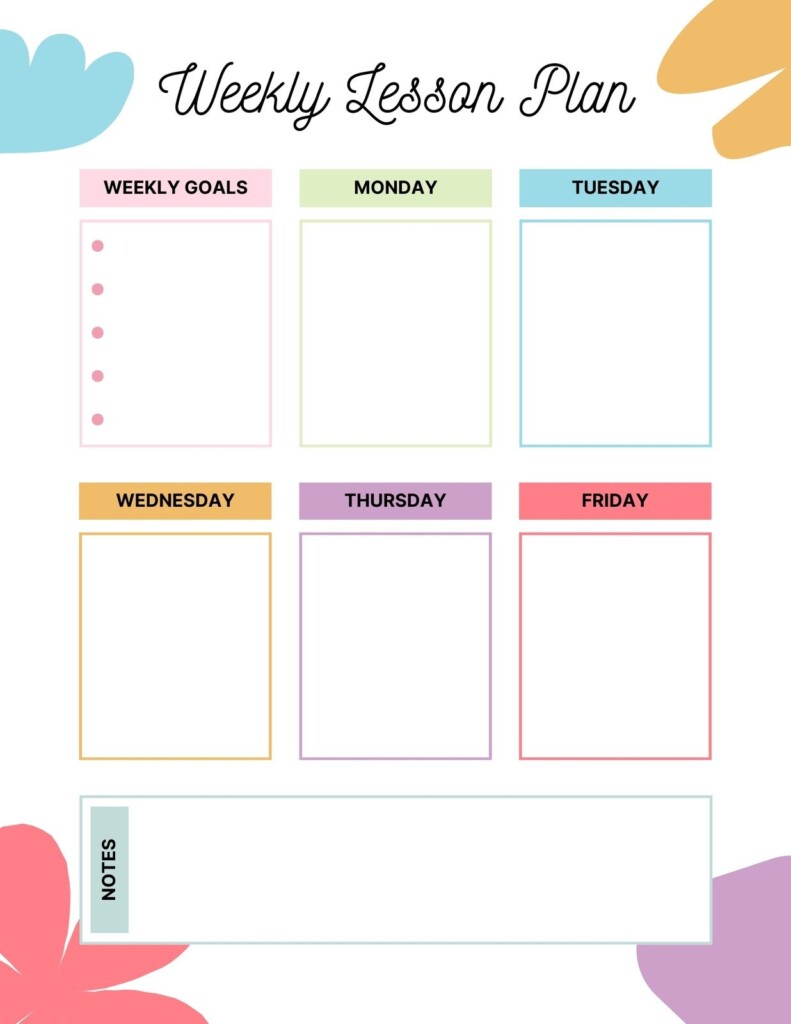 Free Printable Preschool Lesson Plan Templates Canva