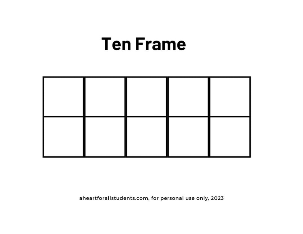 FREE Printable Ten Frame Cards Templates Activities A Heart For All Students