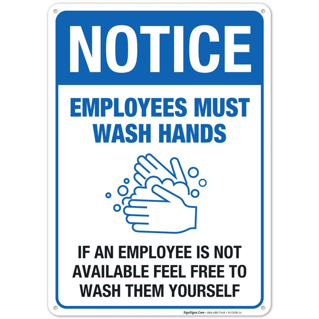 Funny Hand Washing Sign Employees Must Wash Hands Sign