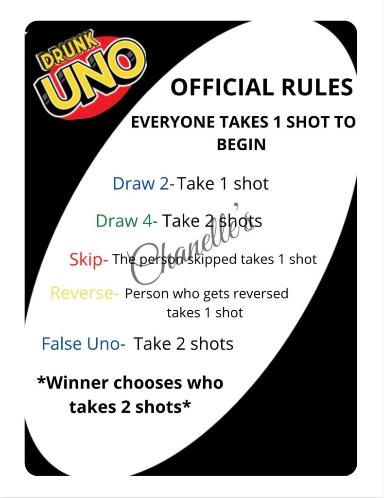 Game Night Bundle OFFICIAL Rules drunk UNO Kings Cup Drunk Dice Etsy