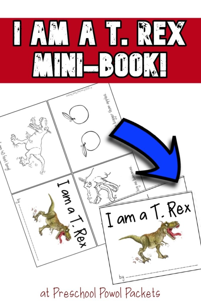 I Am A T Rex Dinosaur Minibook Free Preschool Activity