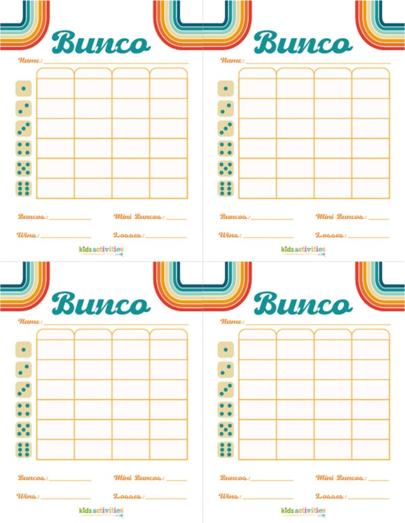 Make A Bunco Party Box With Free Printable Bunco Score Sheets Kids Activities Blog