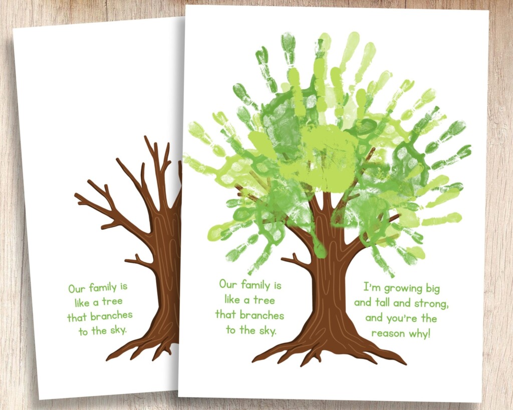 Mother s Father s Day Tree Printable Kids Handprint Keepsake Teacher Parent Resources Crafts For Pre k And Kindergarten Children Etsy