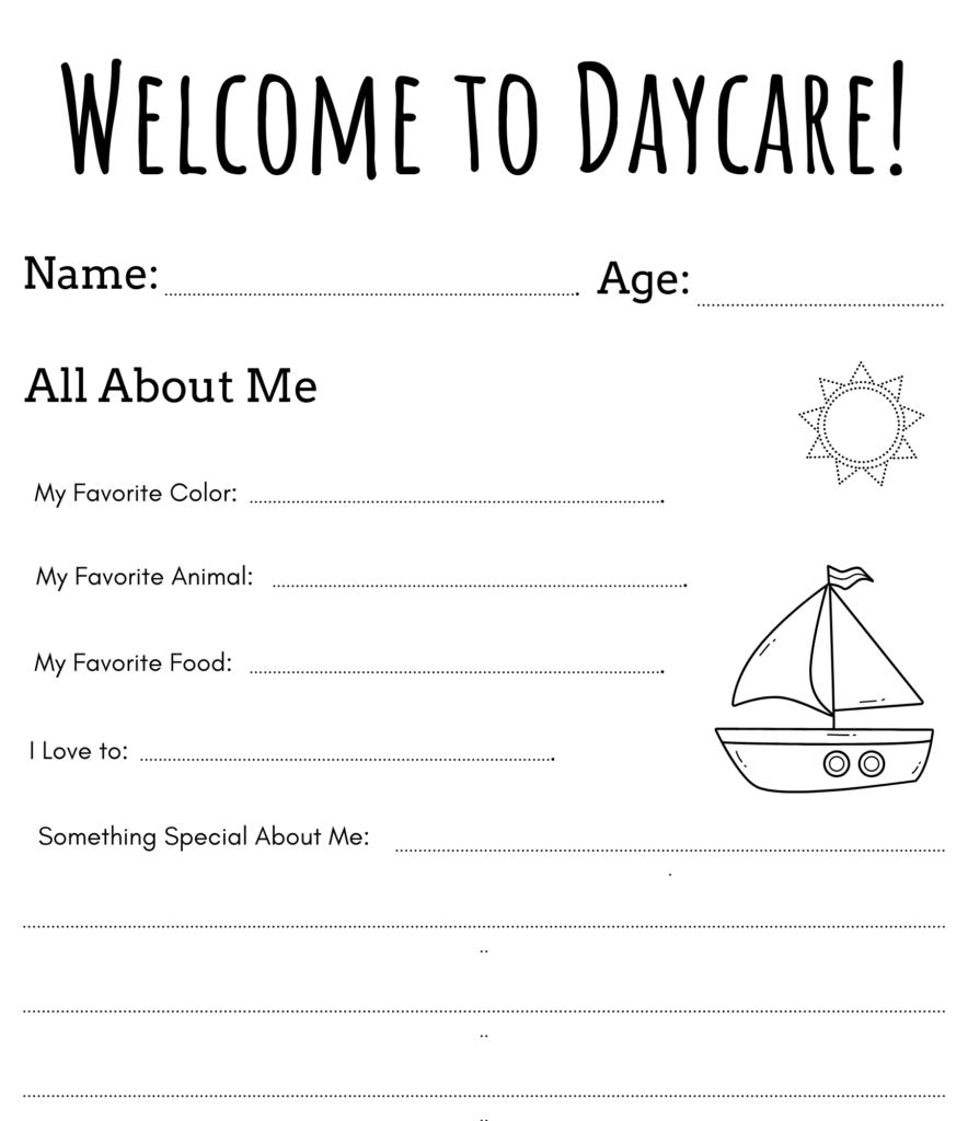 My First Day Of Daycare Printable 1st Day Of Daycare Activities For Toddlers Made By Teachers