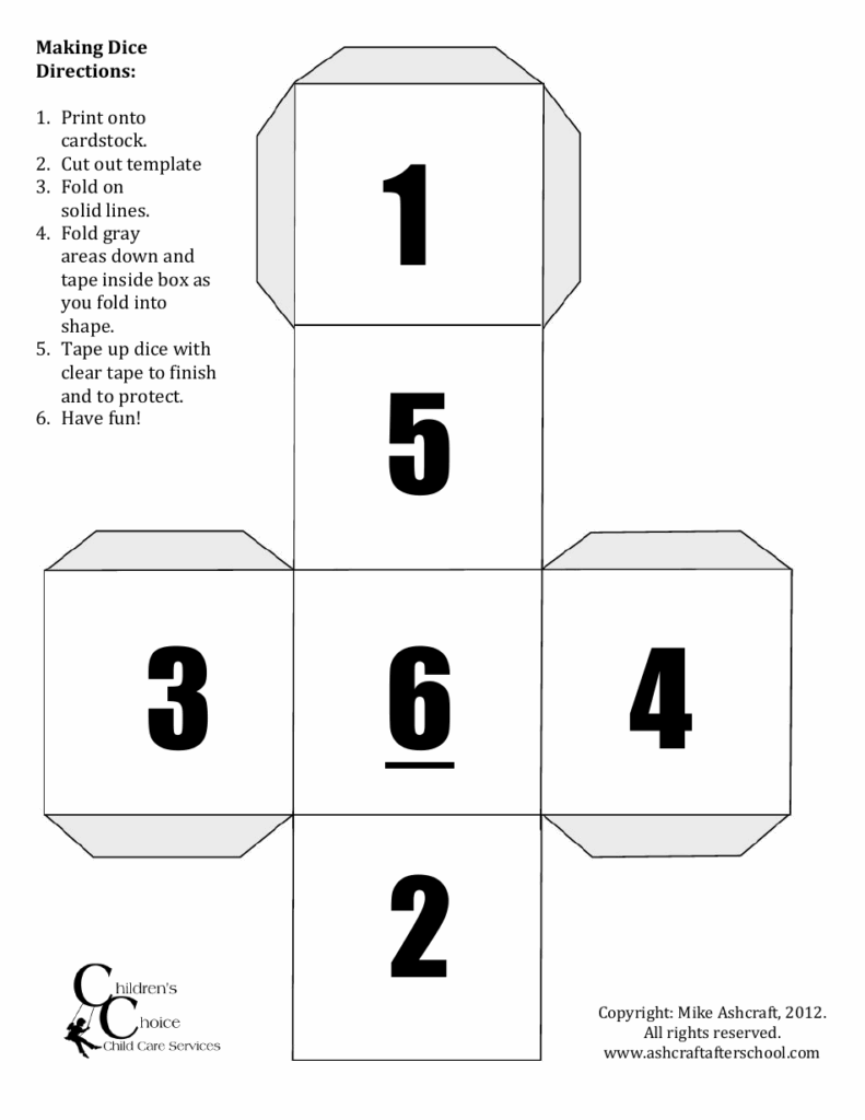 Paper Dice Template Mike Ashcraft Download Printable PDF Templateroller