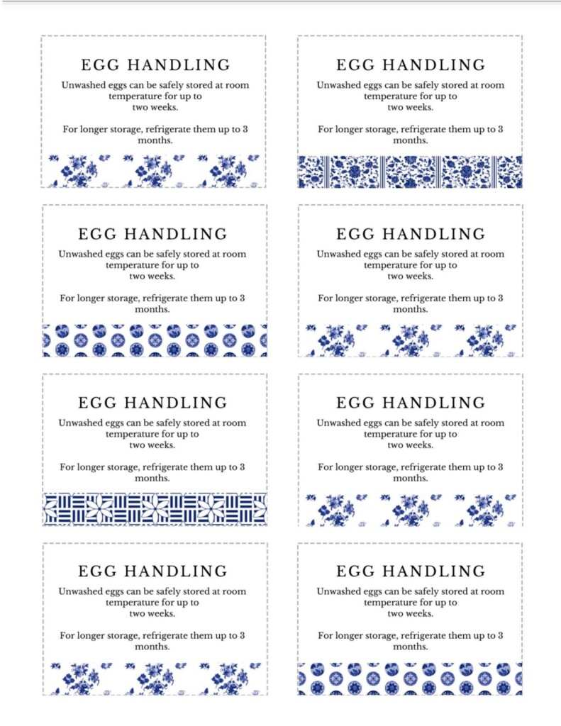 Printable Egg Handling Instructions Cute Free 