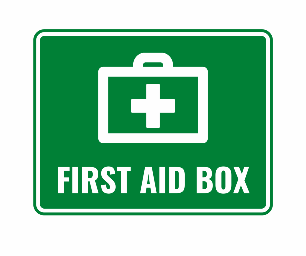 Printable First Aid Box Sign Printable Party Favors