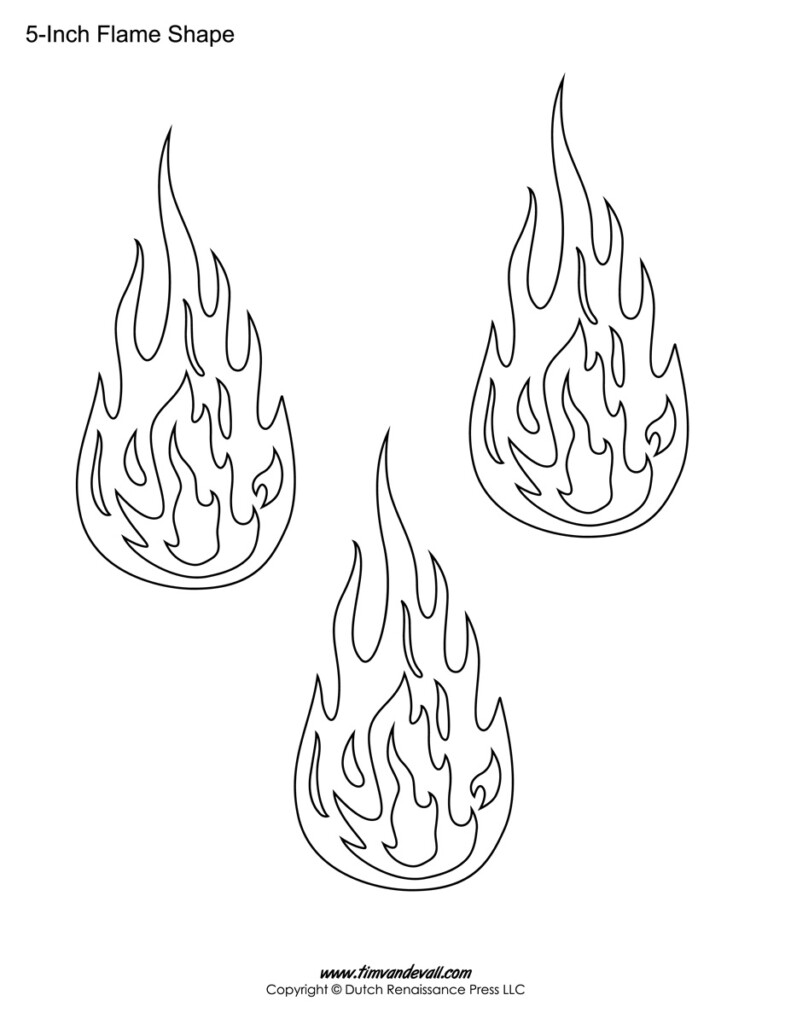 Printable Flame Stickers Flame Templates Flame Shapes