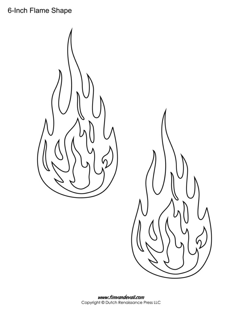 Printable Flame Stickers Flame Templates Flame Shapes