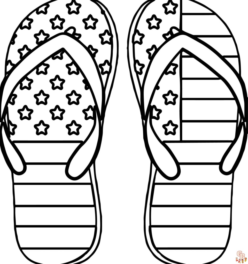 Printable Flip Flop Coloring Pages Free For Kids And Adults
