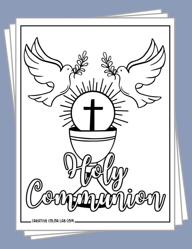 Printable Free First Communion Coloring Page