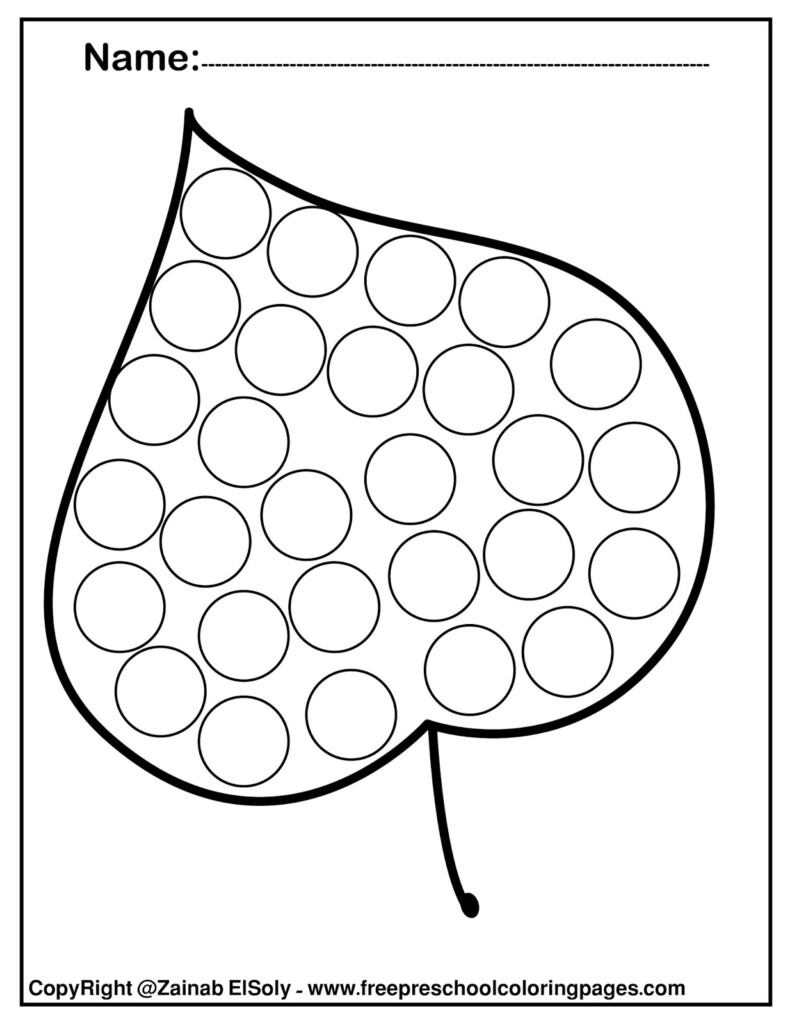 Set Of Free Autumn Leaves Fall Dot Marker Activity For Kids