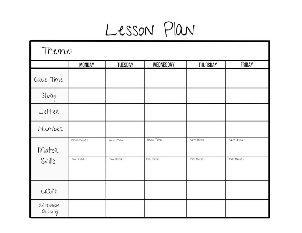 Simple Weekly Lesson Plan Template preschool prek Kindergarten daycare Homeschool instant Download pdf printable Etsy
