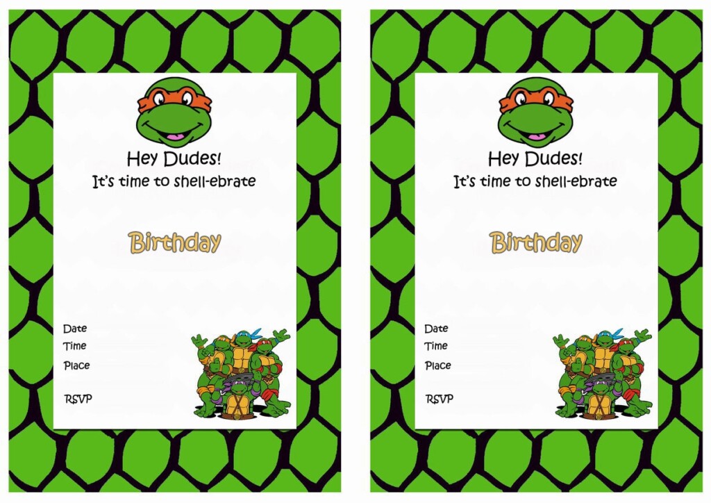 Teenage Mutant Ninja Turtles Birthday Invitations Birthday Printable