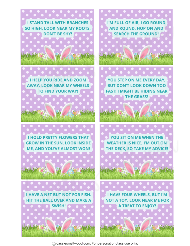 THE CUTEST Easter Egg Hunt Clues FREE Printable Cassie Smallwood